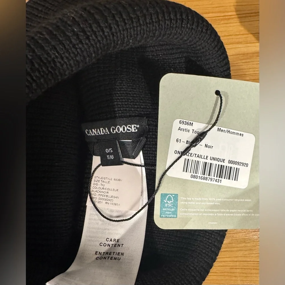 Canada Goose 100% Genuine BLACK Knit Heather w/Artic Logo,UNISEX-One Size,NWT - Picture 5 of 8